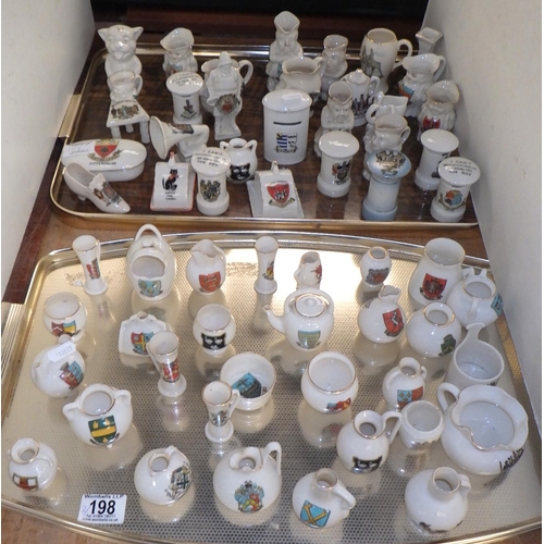 198 - A collection of crested china souvenir miniature's approx60 (2)