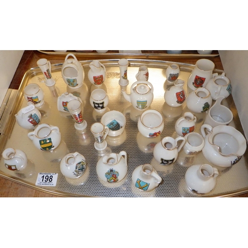 198 - A collection of crested china souvenir miniature's approx60 (2)