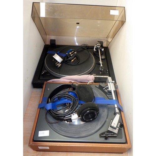 202 - A Garrard SP 25MKII turntable together with a Dual turntable and a set of Grado Labs sr60 headphones... 