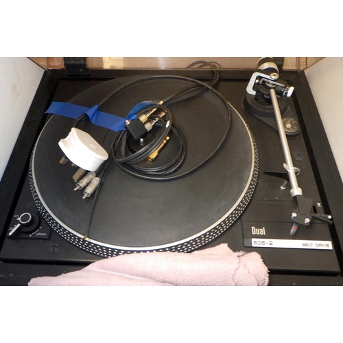 202 - A Garrard SP 25MKII turntable together with a Dual turntable and a set of Grado Labs sr60 headphones... 