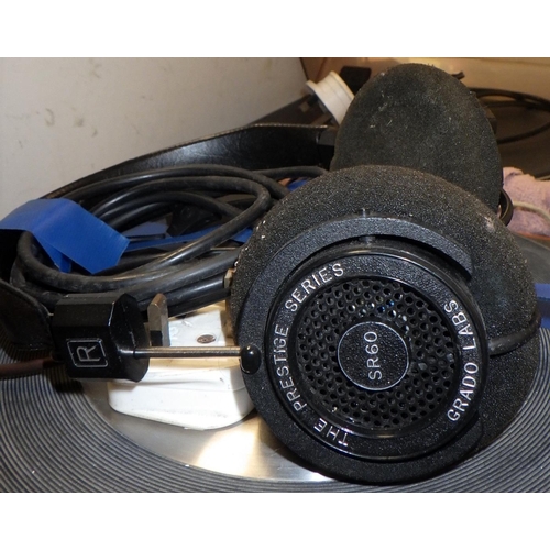 202 - A Garrard SP 25MKII turntable together with a Dual turntable and a set of Grado Labs sr60 headphones... 