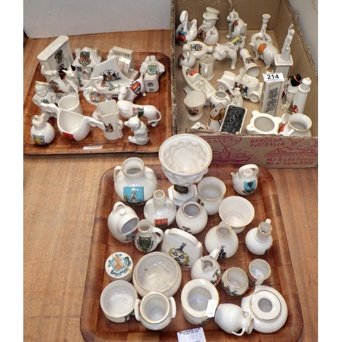 214 - A collection of crested china souvenir miniature's approx 60 (3)