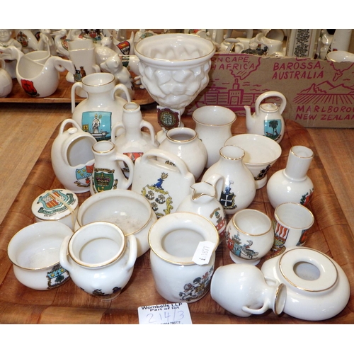 214 - A collection of crested china souvenir miniature's approx 60 (3)