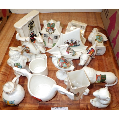 214 - A collection of crested china souvenir miniature's approx 60 (3)