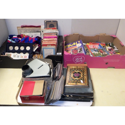 222 - A qty of misc collectables to inc football programmes, ordnance survey maps, postcards etc (3)