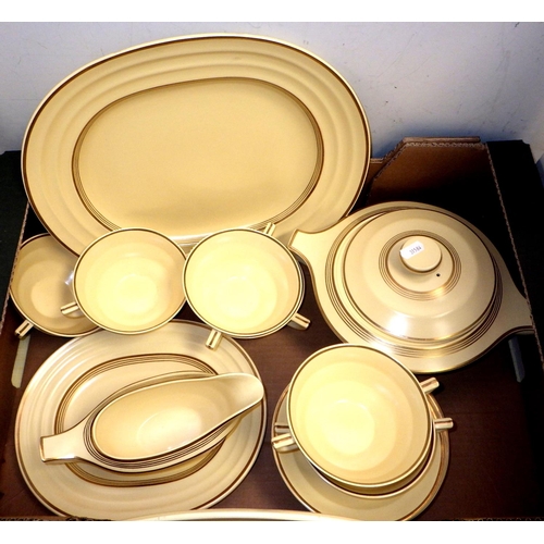 225 - A qty of Wedgwood Matt Straw table ware (2)