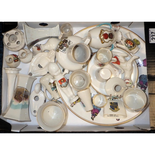 237 - A collection of crested china souvenir miniature's approx 30pcs