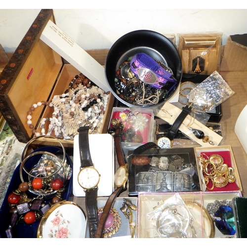 303 - A qty of costume jewellery and wristwatches.  (2)