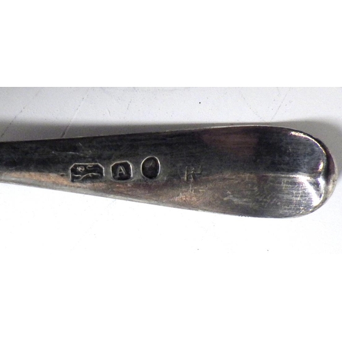 319 - A set of six George III silver teaspoons, Peter & Ann Bateman, London 1796.  Presented in a later ca... 