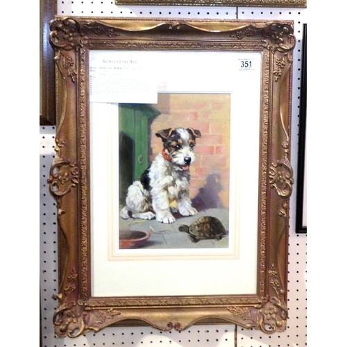 351 - Mabel Gear (1900 - 1997) Tortoise oil on board 46 cm x 62 cm inc frame. Sold by Rowles Fine Art, sig... 