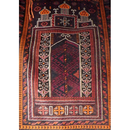 296 - A Turkish ? Prayer rug 85cm x 140cm