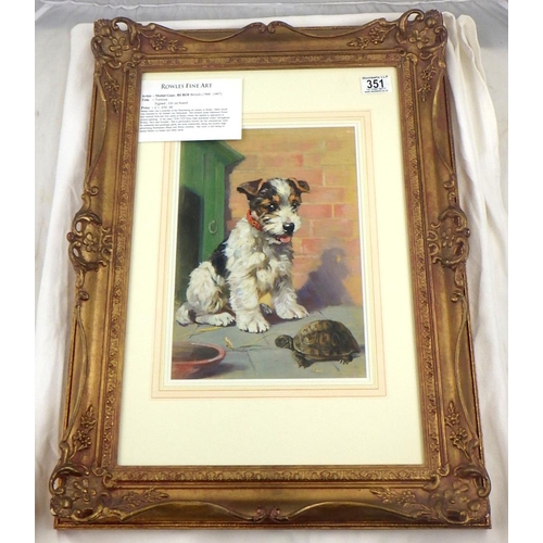 351 - Mabel Gear (1900 - 1997) Tortoise oil on board 46 cm x 62 cm inc frame. Sold by Rowles Fine Art, sig... 