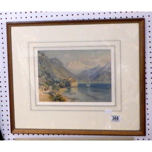 368 - F M Chase 1843-1898 Chateau de Chillon watercolour