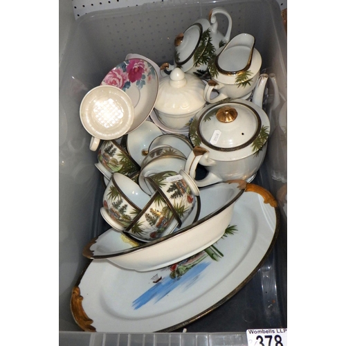 378 - Two boxes of ceramics to inc Oriental tea ware, plates etc (2)