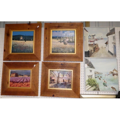 382 - A group of 15 framed pictures and prints and a mirror, computer monitor