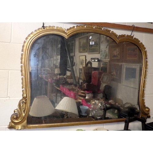 387 - A Large 19thC gilt framed mirror AF foxing,