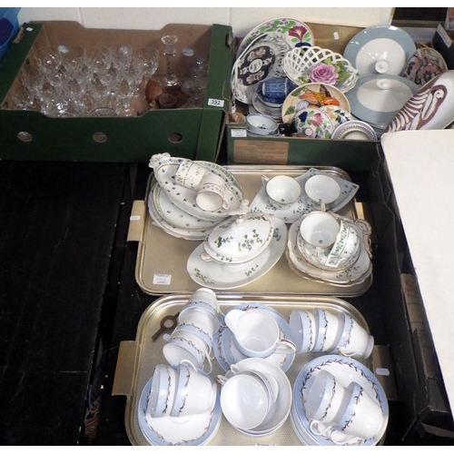 392 - A qty of misc ceramics to inc a part Shelley tea set 19thC table ware, misc plates together with var... 