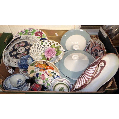 392 - A qty of misc ceramics to inc a part Shelley tea set 19thC table ware, misc plates together with var... 