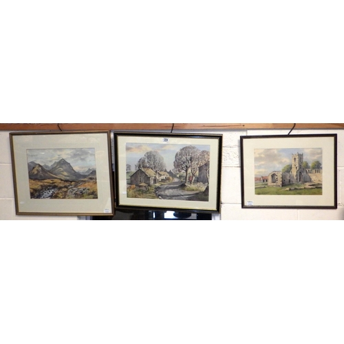 394 - Three watercolours signed E Charles Simpson (1915-2007) (3)