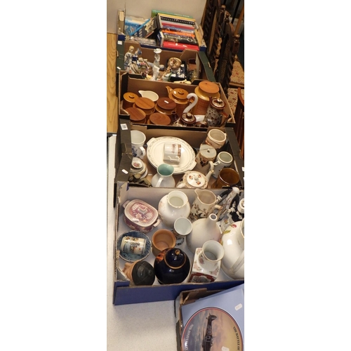 399 - Six boxes of misc ceramics, collectables and books af (6)