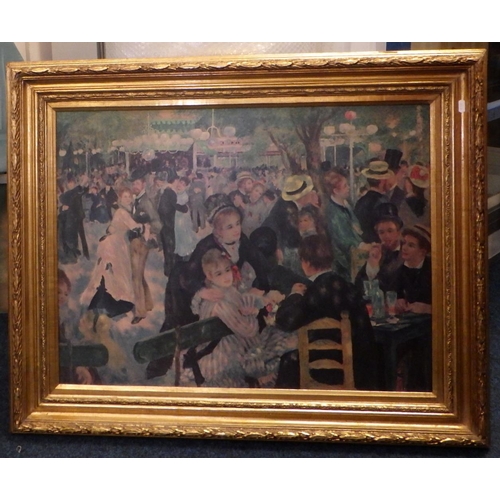 400 - A large gilt framed  Le Moulin de la Galette Renoir print, together with further pictures, prints an... 