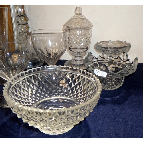 404 - A group of glass ware to inc goblets, candlesticks etc