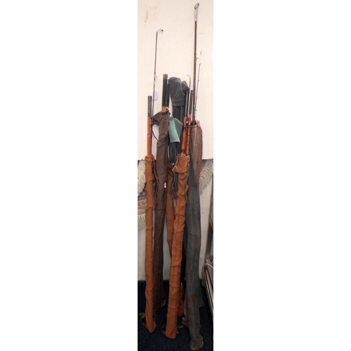 405 - A group of vintage fishing rods