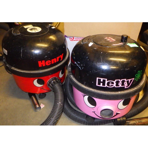 838 - A Henry vacuum cleaner and a Hetty vacuum cleaner all electricals sold as seen