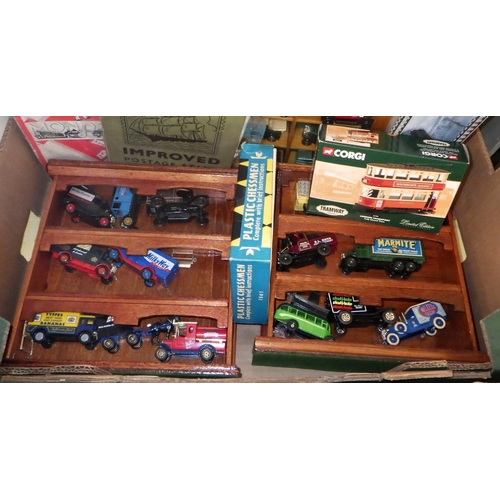 20 - A quantity of toys and games including die-cast cars together with an album of stamps