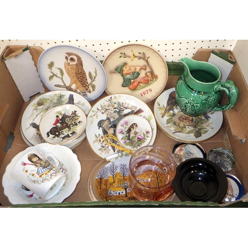 45 - A quantity of miscellaneous ceramic items including decorative plates, Nao figures and Goebel birds ... 