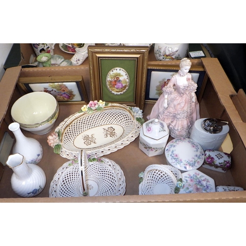 45 - A quantity of miscellaneous ceramic items including decorative plates, Nao figures and Goebel birds ... 