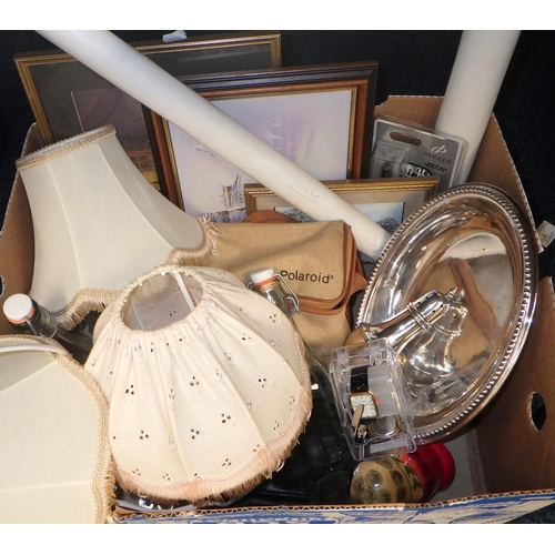 49 - A quantity of miscellaneous items including posters and lamps (2)