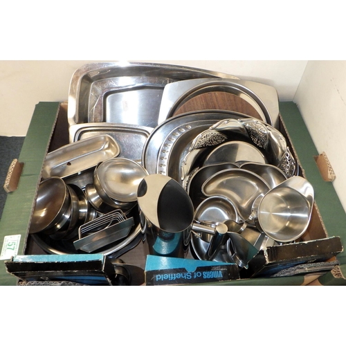 57 - A quantity of silver-plated and stainless steel metalware (2)