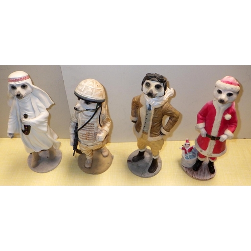 120 - Thirteen costumed meerkat figures from Country Artists, some af (13)