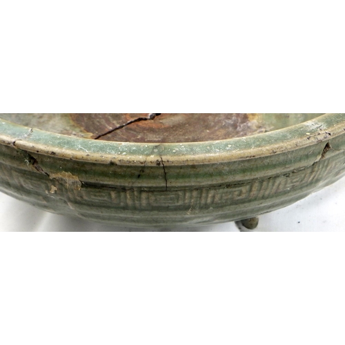 141 - A large light green Celadon glaze Chinese censer dish af 
Sold on behalf of the Terry family York (T... 