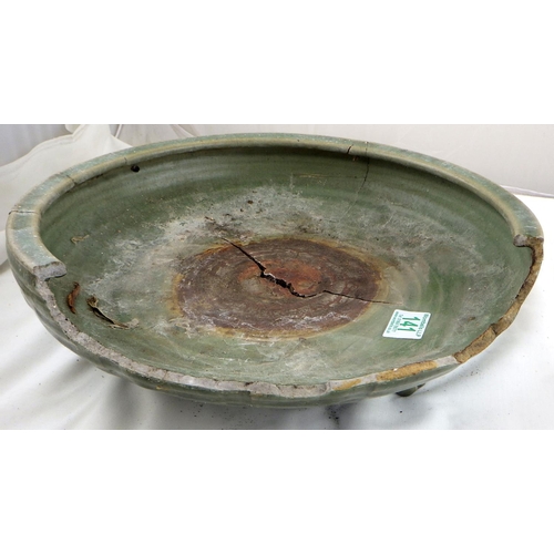 141 - A large light green Celadon glaze Chinese censer dish af 
Sold on behalf of the Terry family York (T... 