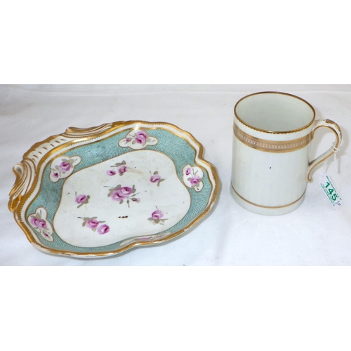 145 - A Derby white and gold tankard and a dish (2)
Sold on behalf of the Terry family York (Terry's Choco... 