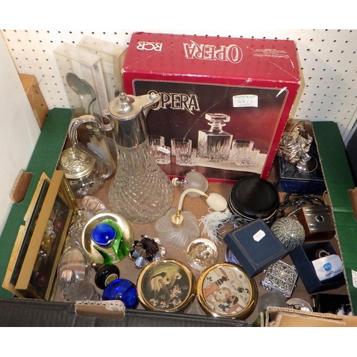 55 - A quantity of miscellaneous items including ceramic, a glass decanter, binoculars, Buddha figures, p... 
