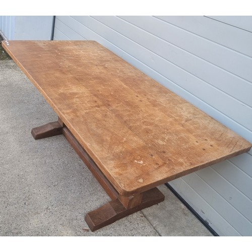 785 - Robert Mouseman Thompson 
An English Oak 6ft Refectory Dining Table, dowelled adzed two plank top, o... 