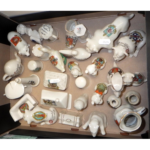 175 - Approx 30 crested china miniatures