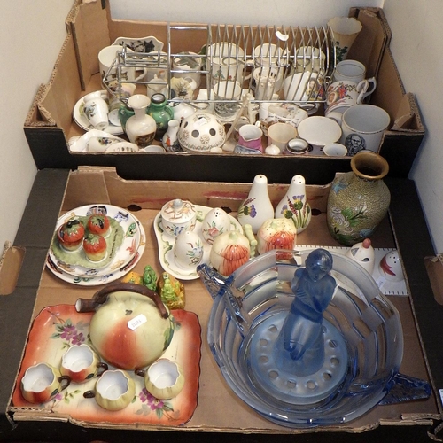 176 - Two boxes of misc ceramics to inc cruet sets, commemorative wares etc (2)