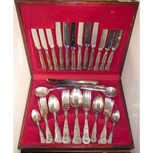 179 - A silver plated canteen of cutlery, missing two teaspoons