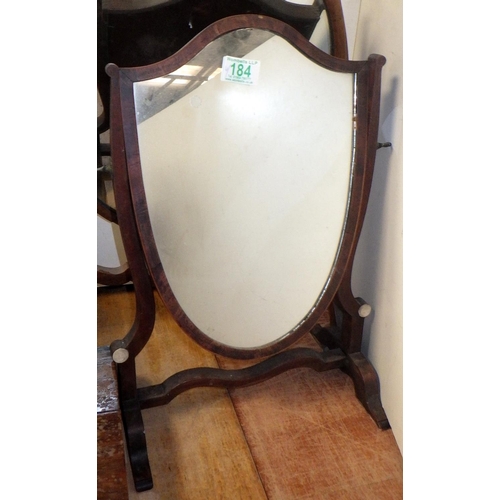 184 - A small rosewood serving tray together with two toilet mirrors and a 19thC writing box AF (4)
Sold o... 