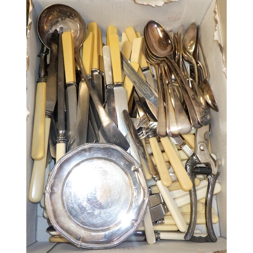 185 - A qty of misc plated cutlery etc
Sold on behalf of the Terry family York (Terry's Chocolates)