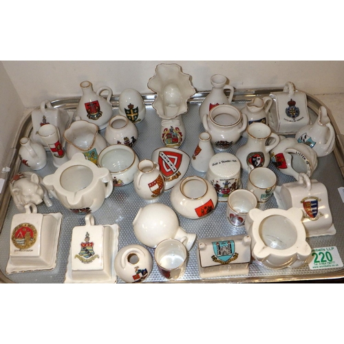 220 - A qty of approx 30pcs of crested china