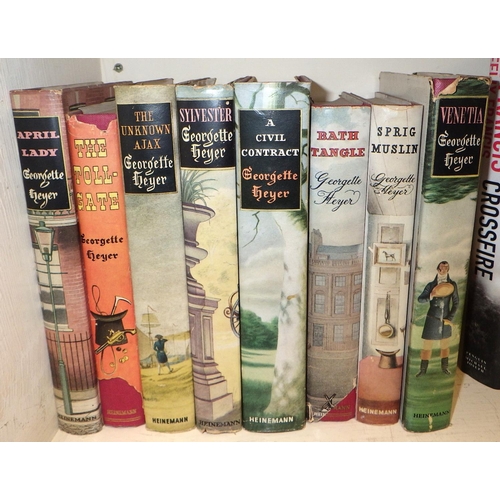 264 - Eight Georgette Heyer novels (early/first editions, mostly 1950s with some foxing) together with fou... 