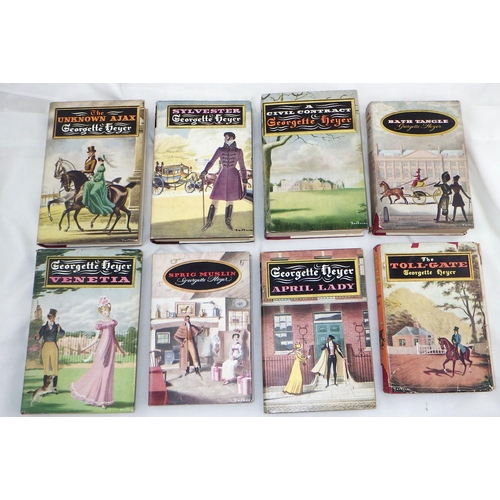 264 - Eight Georgette Heyer novels (early/first editions, mostly 1950s with some foxing) together with fou... 