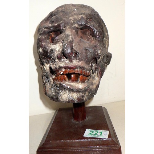 221 - A resin skull together wit a stone skull (2)