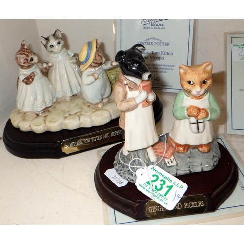 231 - Four Beswick Ware Peter Rabbit figures