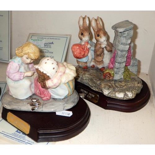 231 - Four Beswick Ware Peter Rabbit figures